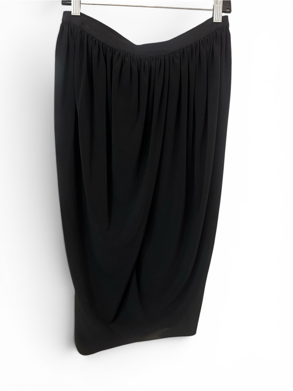 Lanvin Black Gathered Midi Skirt
